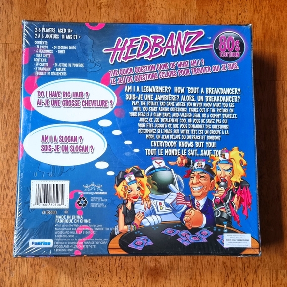 Hedbanz 80's Edition 2006 Family Group Board Game Canadian Bilingual Edition - Picture 2 of 5